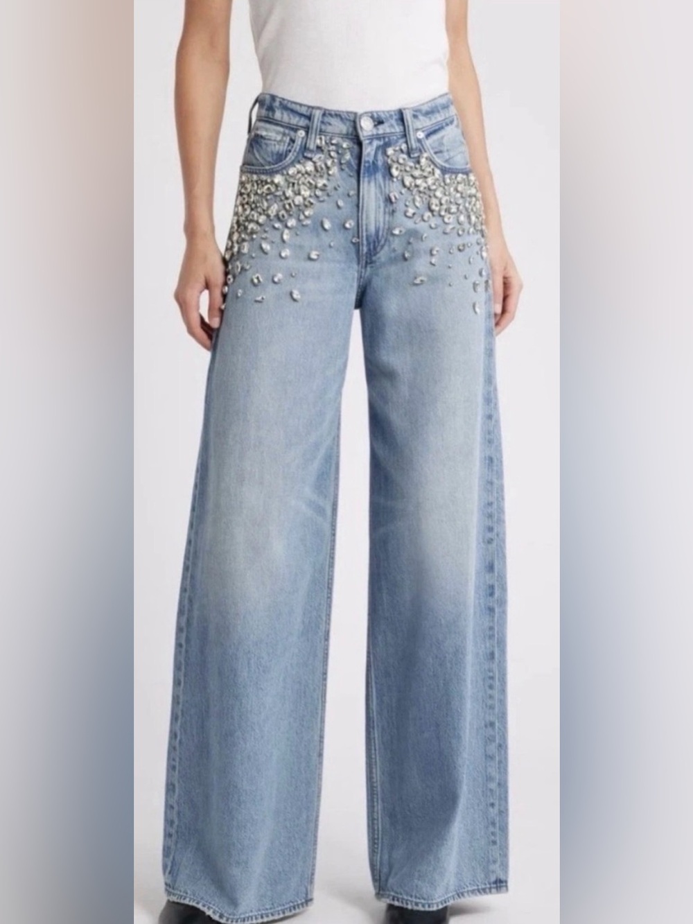 Torn by Ronny Kobo Wide-Leg Embellished Jeans - Picture 4 of 7
